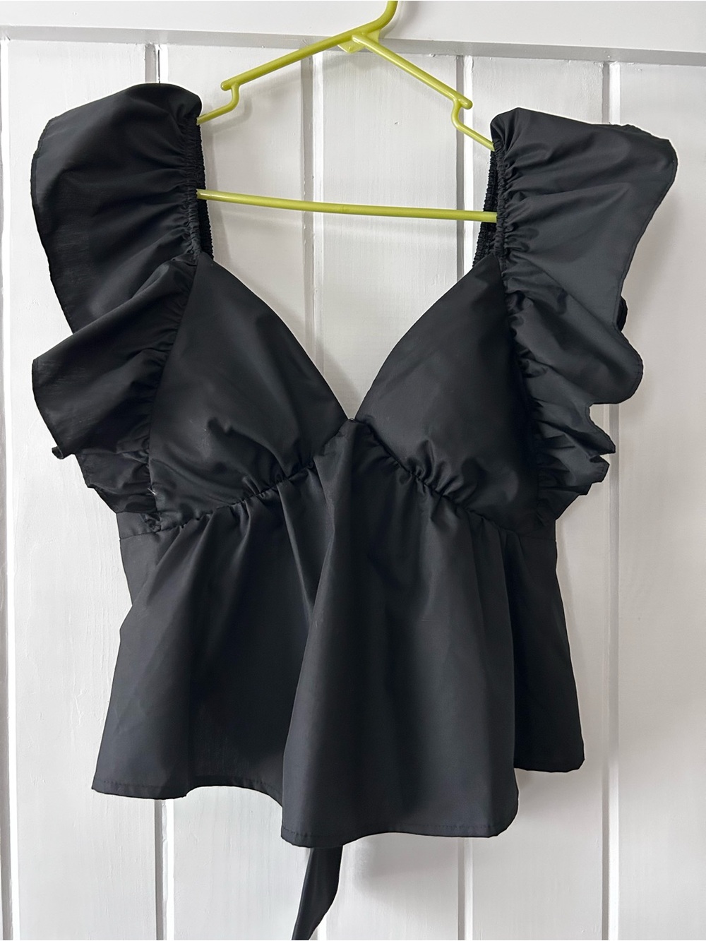 Pink Lily | Black Ruffle Top